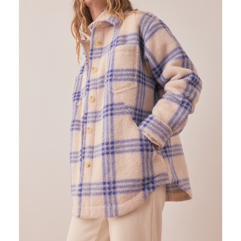 Marine Layer Bailey Shirt Jacket in Blue Windowpane